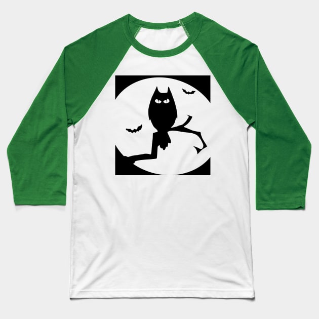 Halloween Owl On Branch Baseball T-Shirt by holidaystore